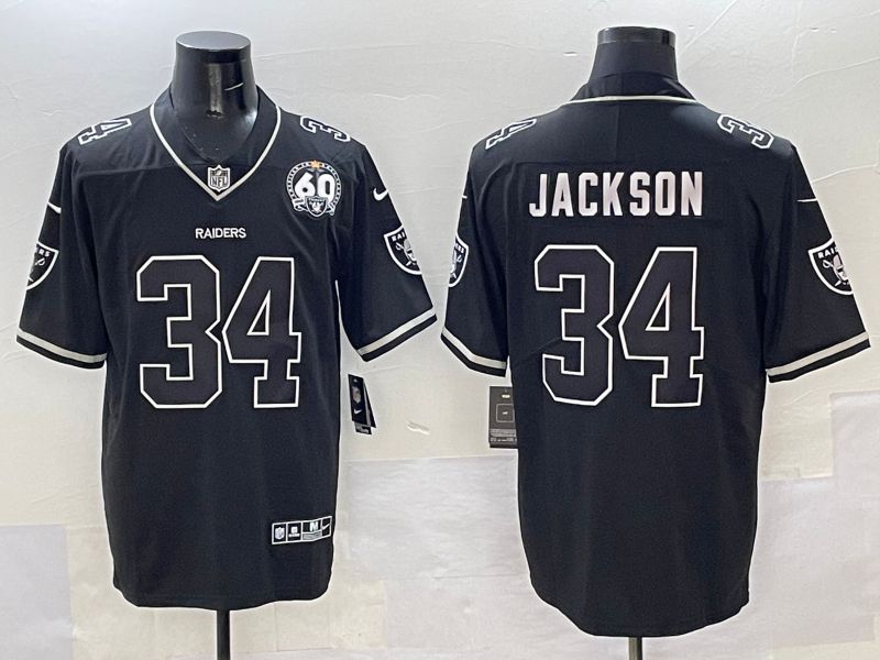 Men Oakland Raiders 34 Jackson Black Second generation 2025 Nike Limited NFL Jersey style 3